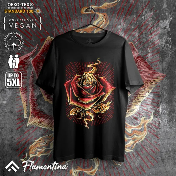 Burning Rose T-Shirt - Image 8