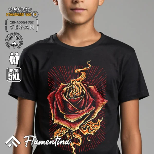 Burning Rose T-Shirt - Image 4