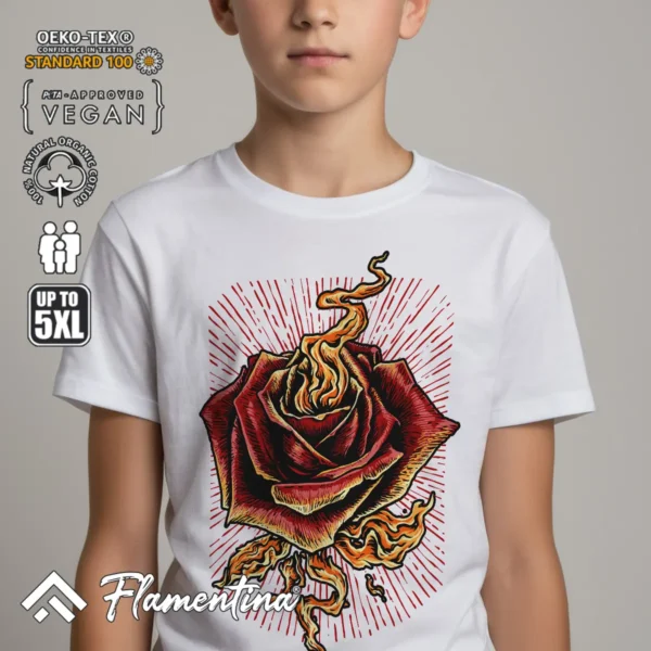 Burning Rose T-Shirt - Image 7