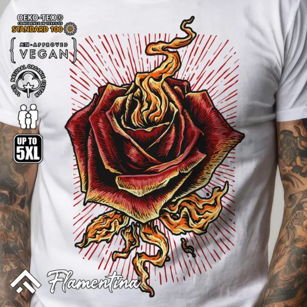 Burning Rose T-Shirt - Image 5