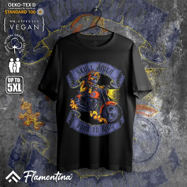 Skull Biker T-Shirt - Image 8