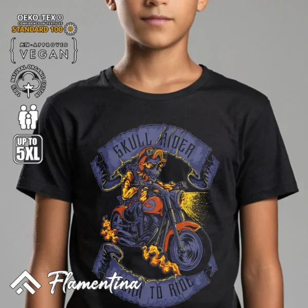 Skull Biker T-Shirt - Image 4