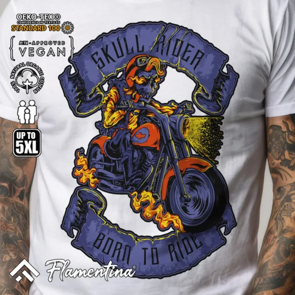 Skull Biker T-Shirt - Image 5