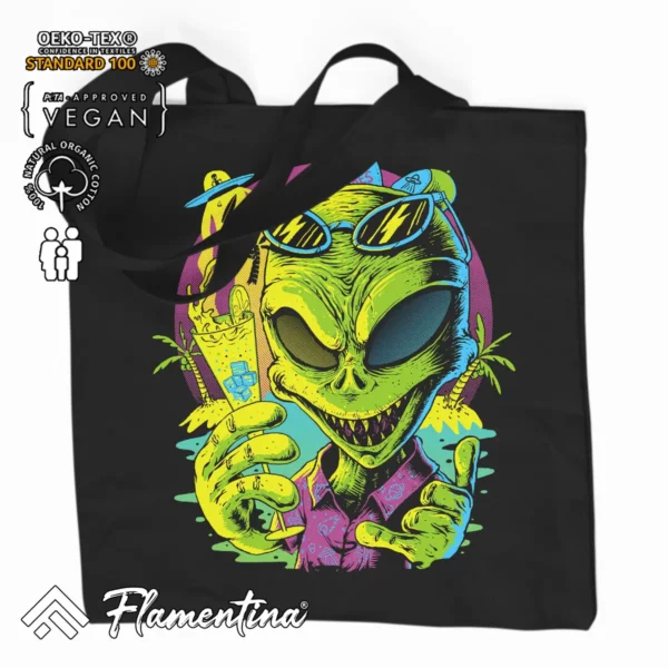 Alien Summer Vibes Organic Tote Bag