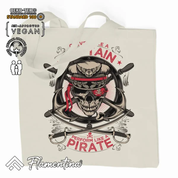 Captain Pirate Organic Tote Bag - Image 2