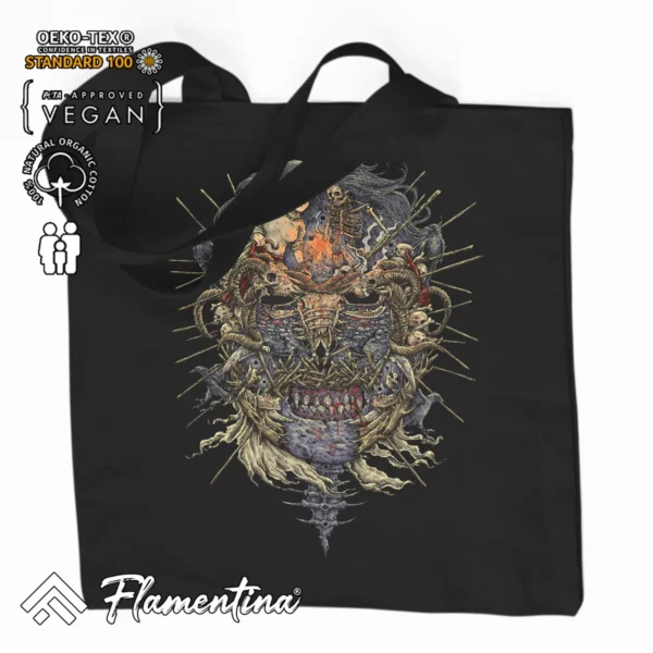 Skeleton Mask Organic Tote Bag