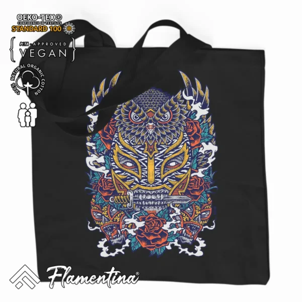 Fighter Mask Organic Tote Bag