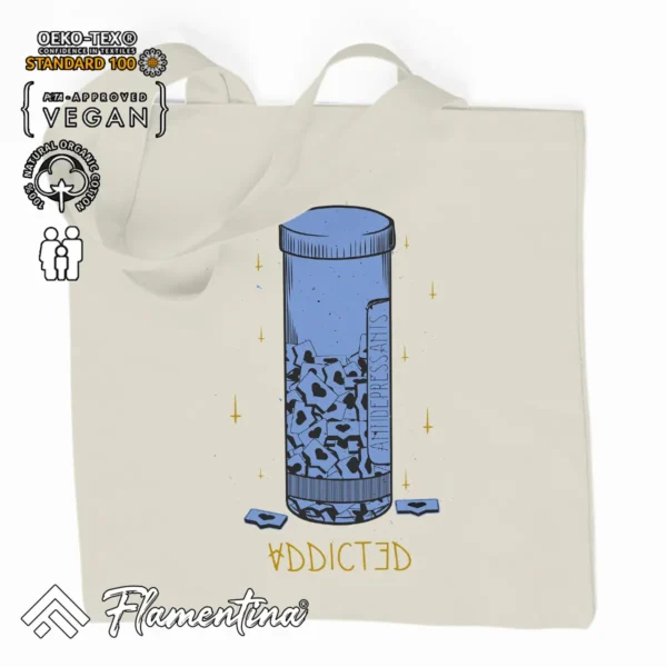 Addicted Organic Tote Bag - Image 2