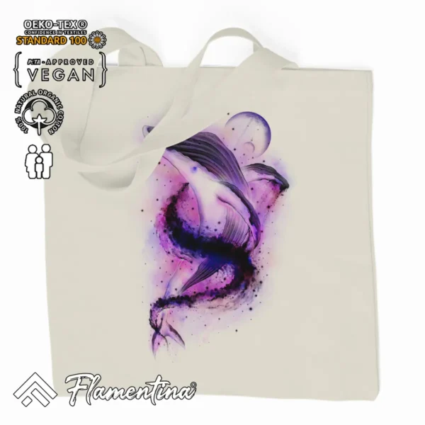 Celestial Whale Organic Tote Bag - Image 2