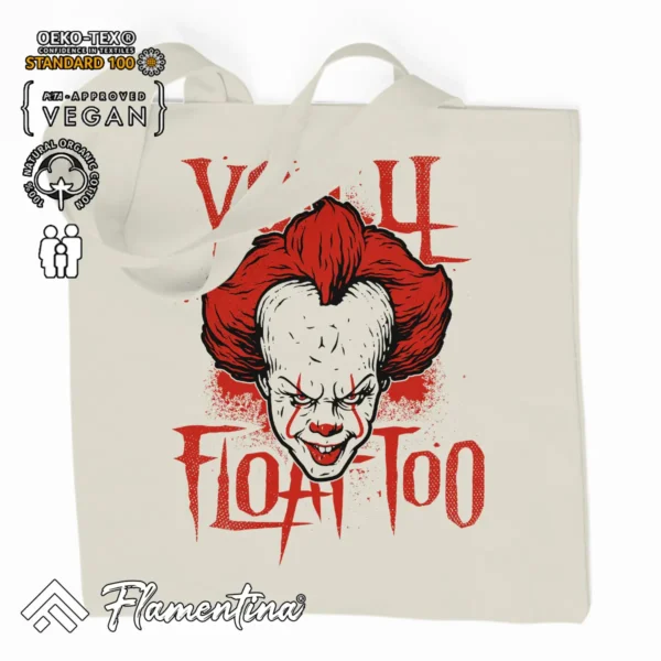 Scary Clown Organic Tote Bag - Image 2