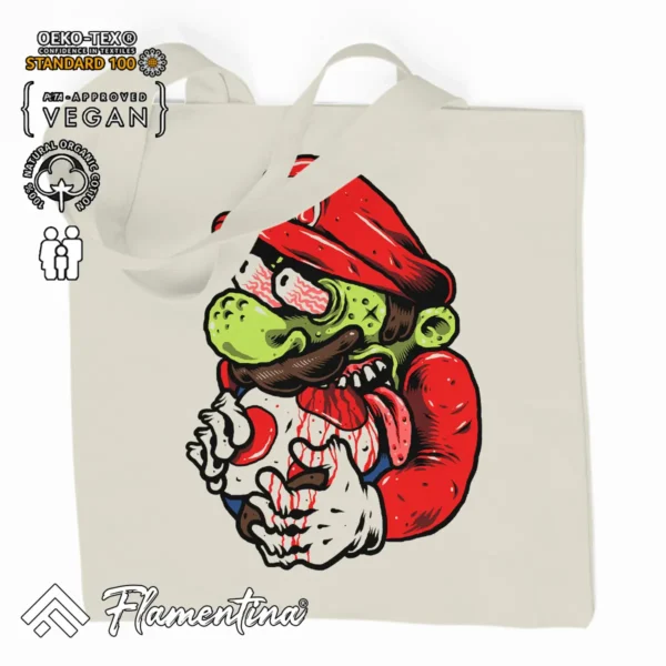 Zombie Mario Organic Tote Bag - Image 2