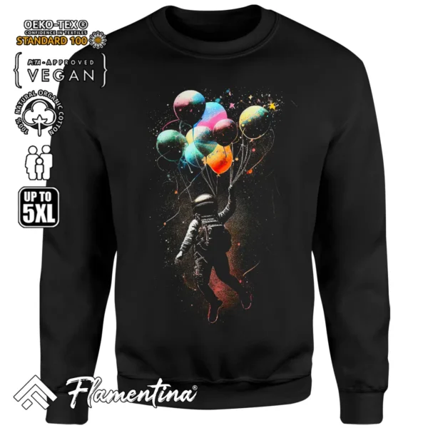 Astronaut With Baloons Sweatshirt Hoodie - Image 4