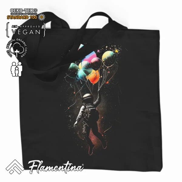 Astronaut With Baloons Organic Tote Bag