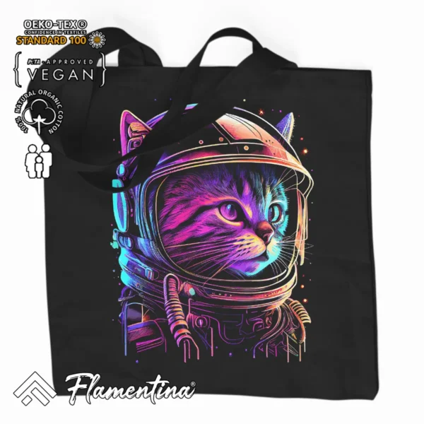 Astronaut Cat Organic Tote Bag