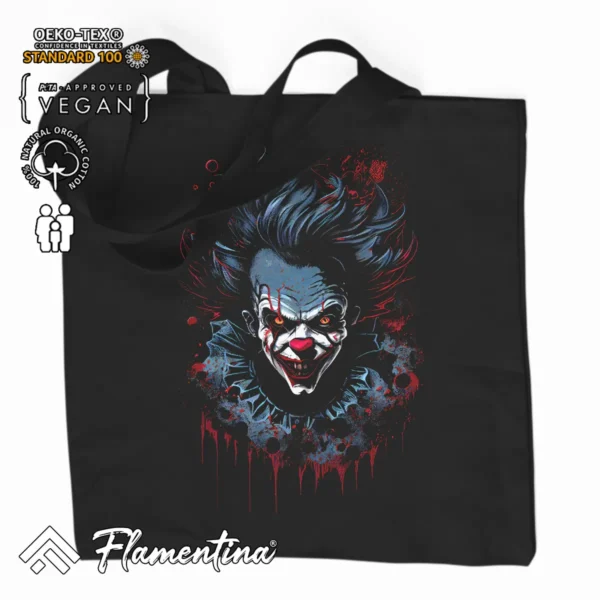 Scary Clown Organic Tote Bag