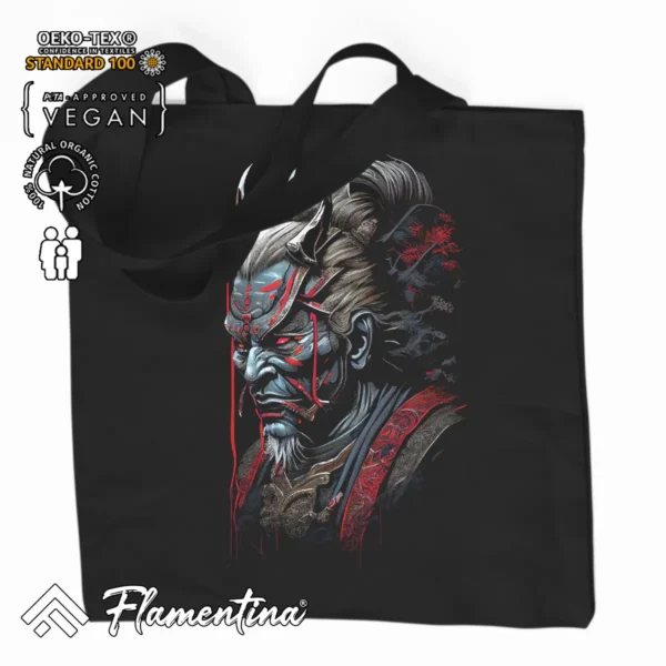 Ancient Oni Samurai Organic Tote Bag