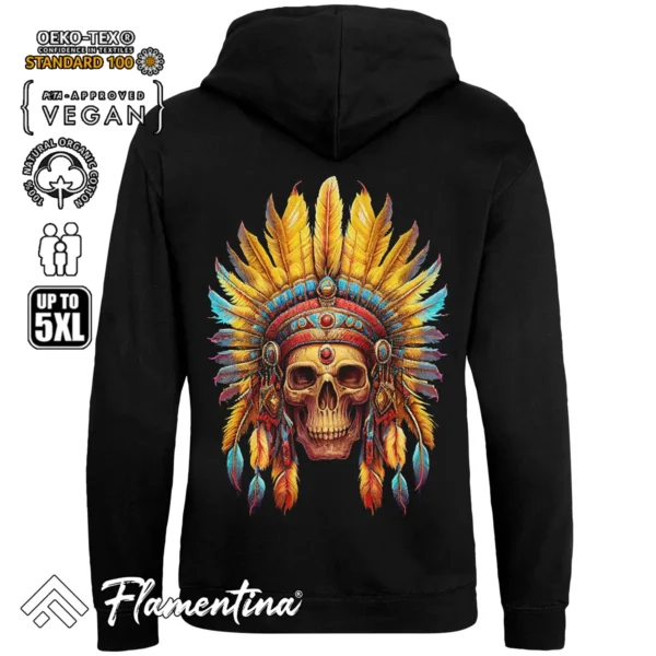 Indian Skull Sweatshirt Hoodie - Image 3