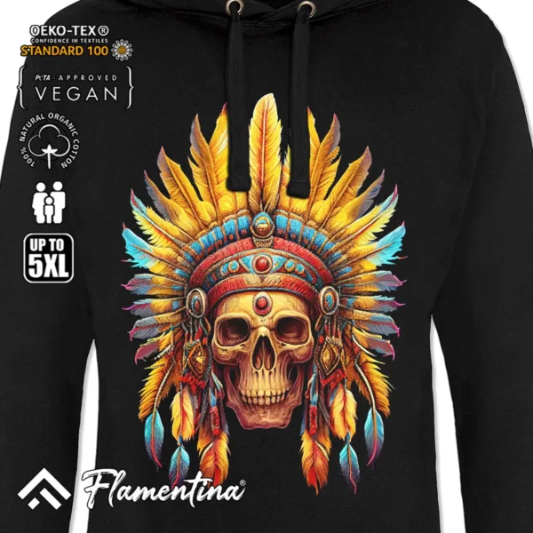 Indian Skull Sweatshirt Hoodie - Image 2