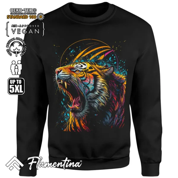 Angry Tiger Sweatshirt Hoodie - Image 4