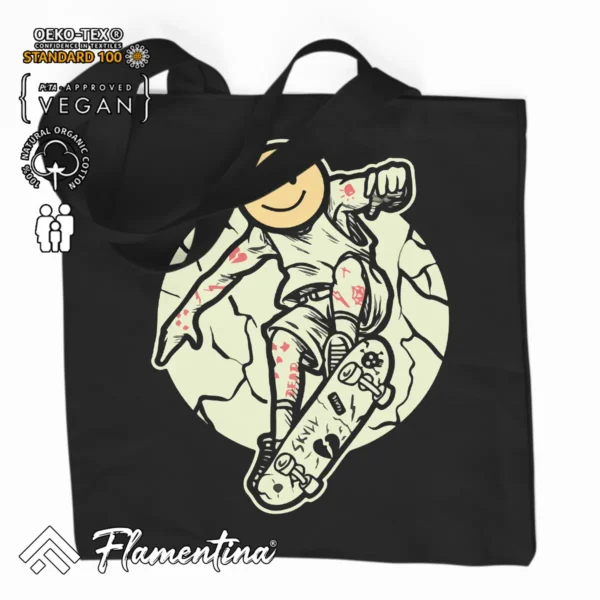 Happy Skater Organic Tote Bag