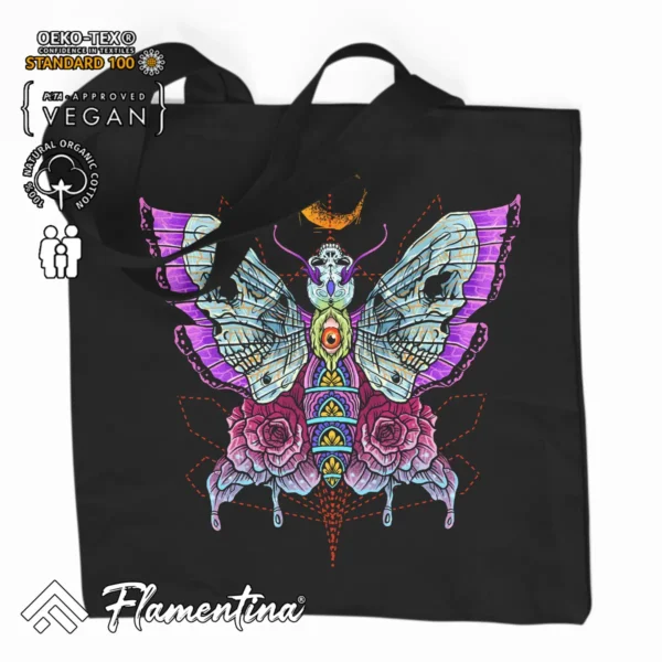 Skull Butterfly Organic Tote Bag