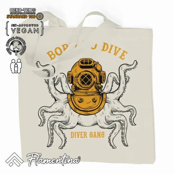 Octopus Diver Organic Tote Bag - Image 2