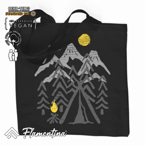 Camp Fire Organic Tote Bag