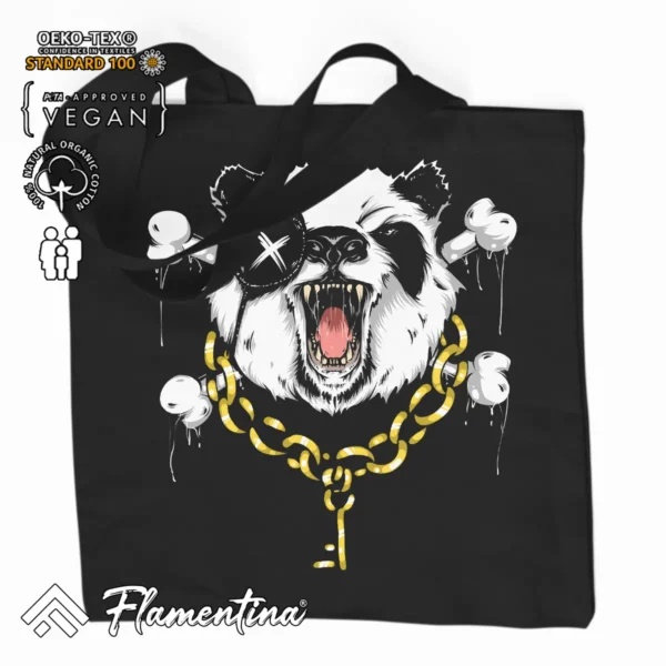 Angry Panda Organic Tote Bag