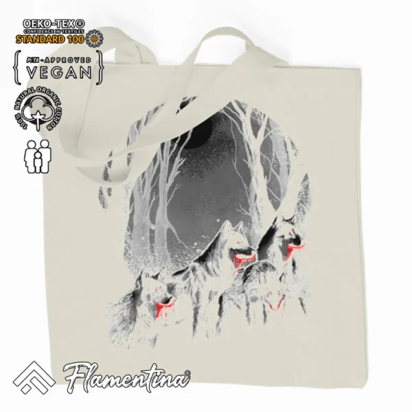 Wolf Night Organic Tote Bag - Image 2