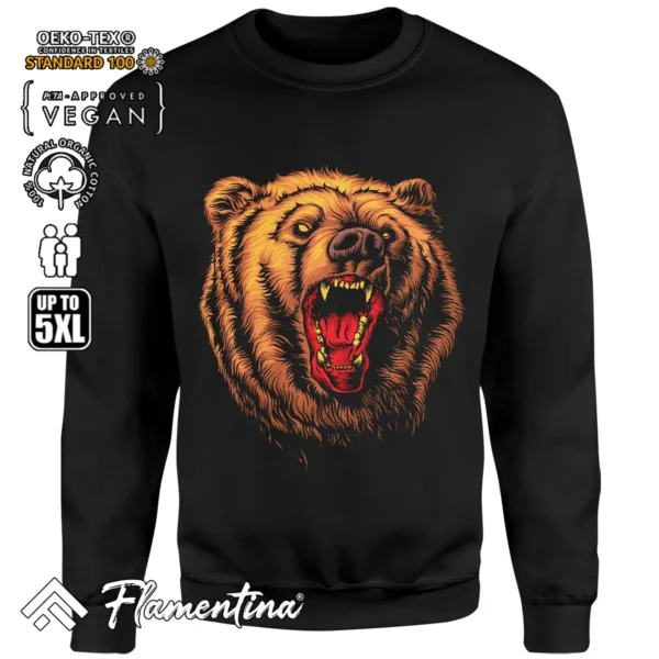 Angry Bear Sweatshirt Hoodie - Image 4