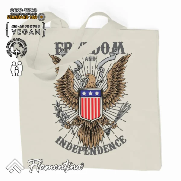 Freedom And Independence Organic Tote Bag - Image 2