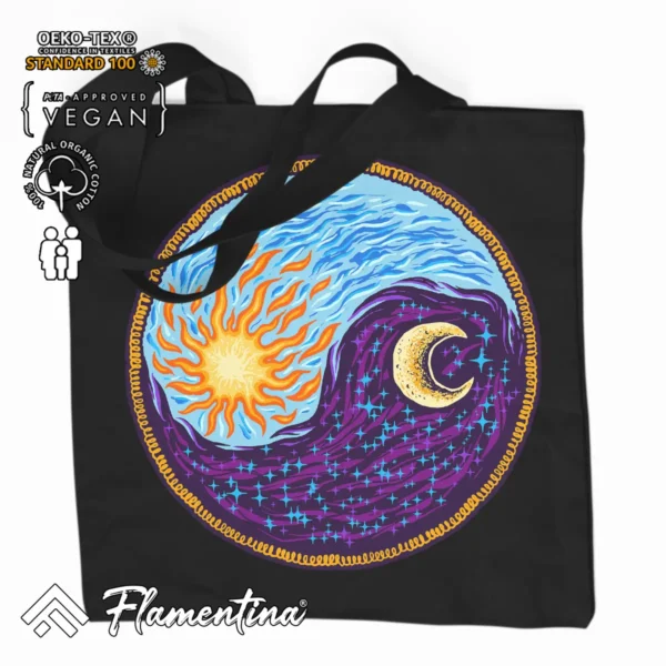 Day Night Organic Tote Bag