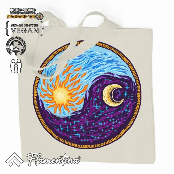 Day Night Organic Tote Bag - Image 2