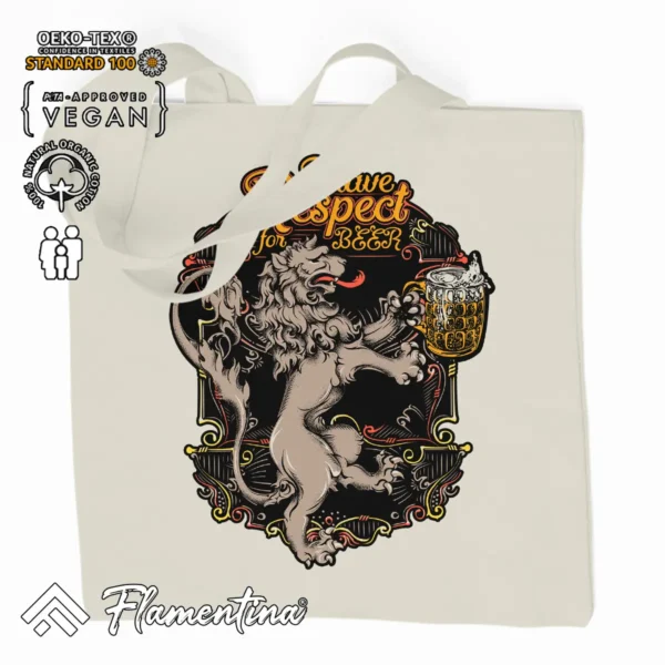 Beer Lion Organic Tote Bag - Image 2