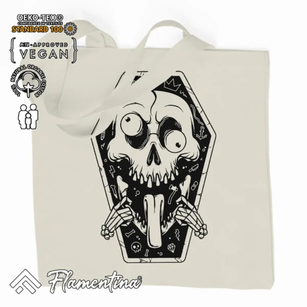 Skull Smile Organic Tote Bag - Image 2