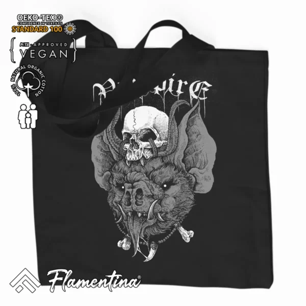 Vampire Skull Organic Tote Bag