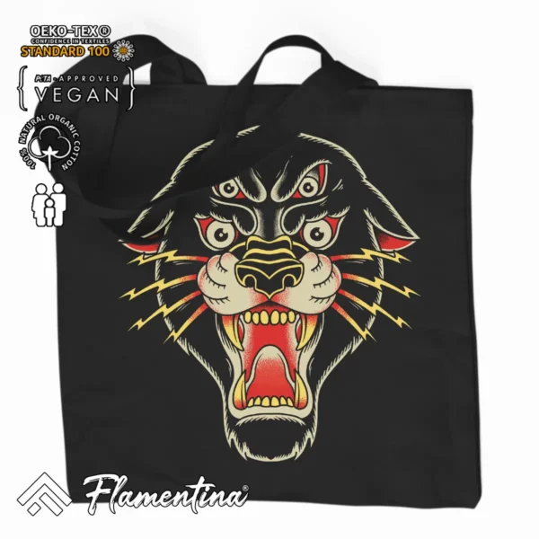 Demon Panther Organic Tote Bag
