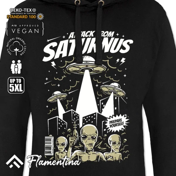 Alien Attack Sweatshirt Hoodie - Image 2