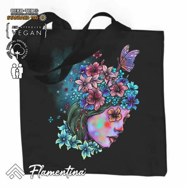 Lady Flower Organic Tote Bag
