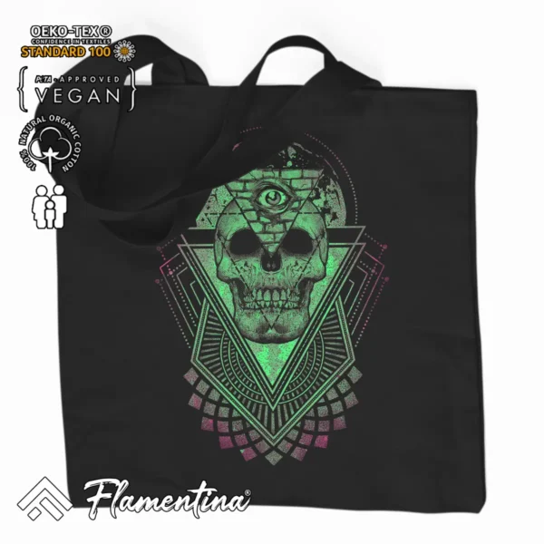 Dimension Skull Organic Tote Bag