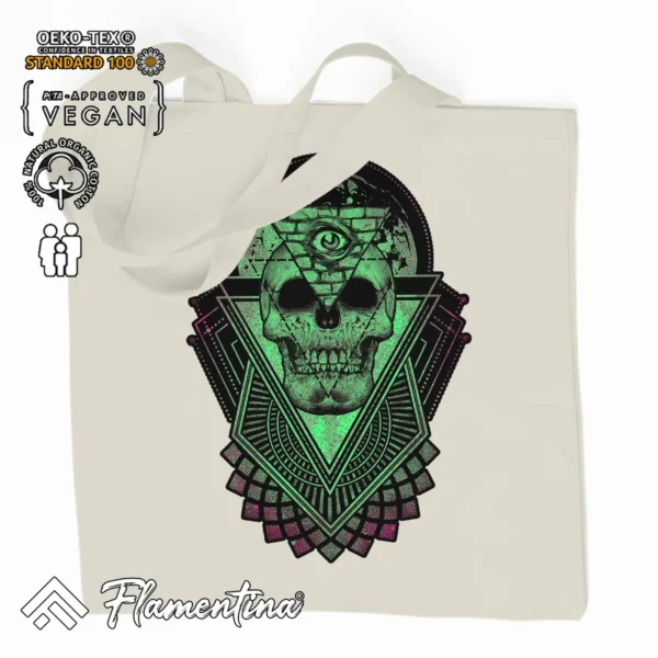 Dimension Skull Organic Tote Bag - Image 2