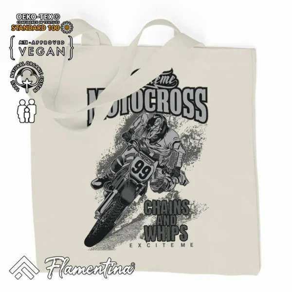 Extreme Motocross Organic Tote Bag - Image 2