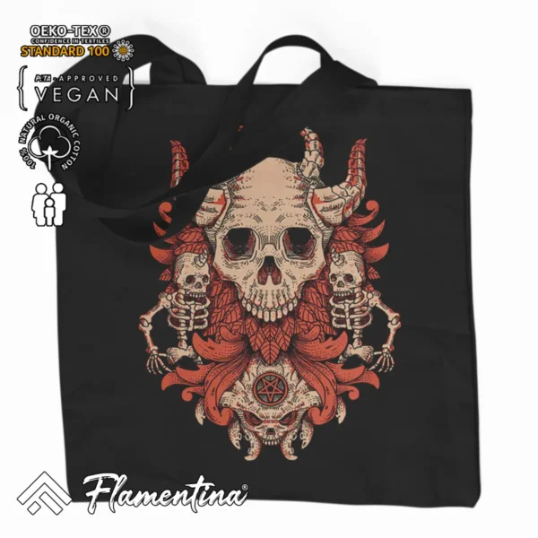 Skull Demon Organic Tote Bag