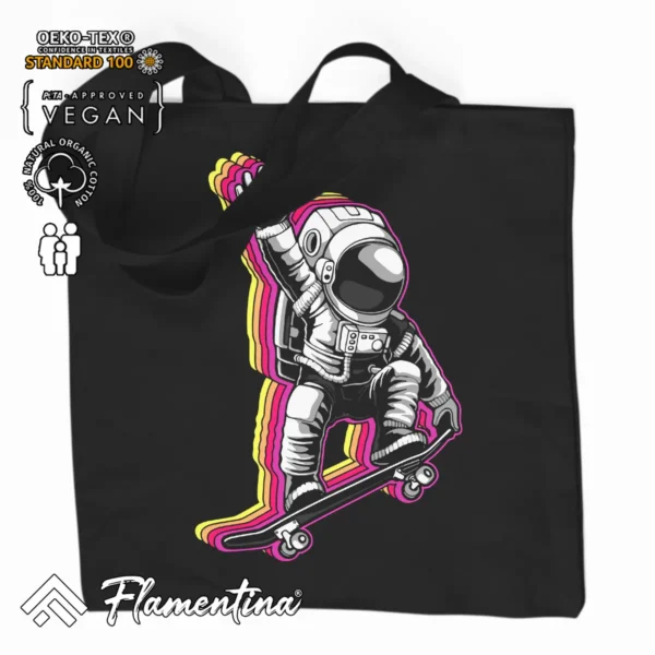 Astronaut Skate Organic Tote Bag