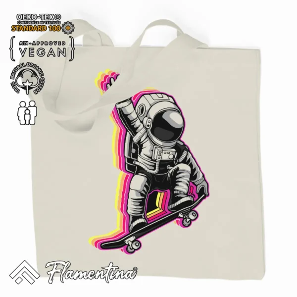 Astronaut Skate Organic Tote Bag - Image 2