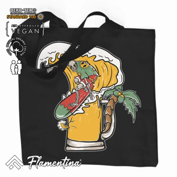 Beer Wave Organic Tote Bag