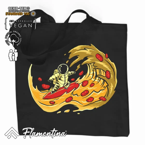 Pizza Wave Organic Tote Bag