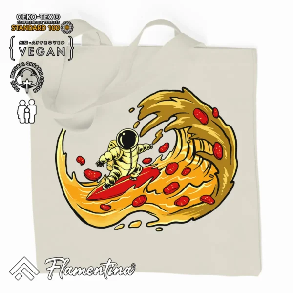 Pizza Wave Organic Tote Bag - Image 2