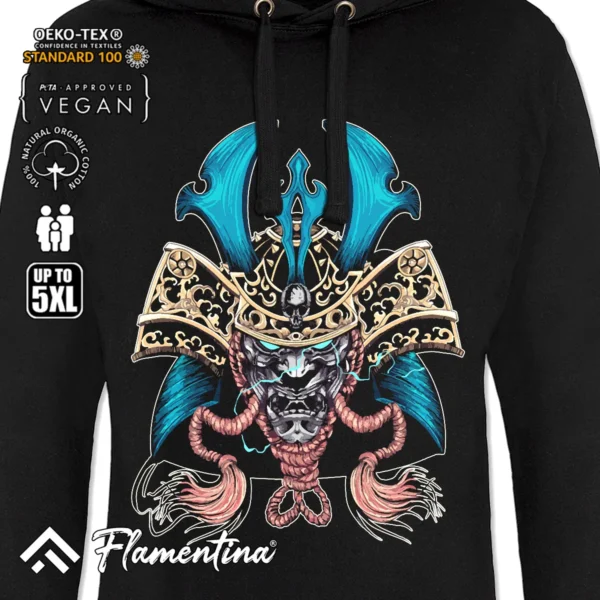 Samurai Oni Mask Sweatshirt Hoodie - Image 2