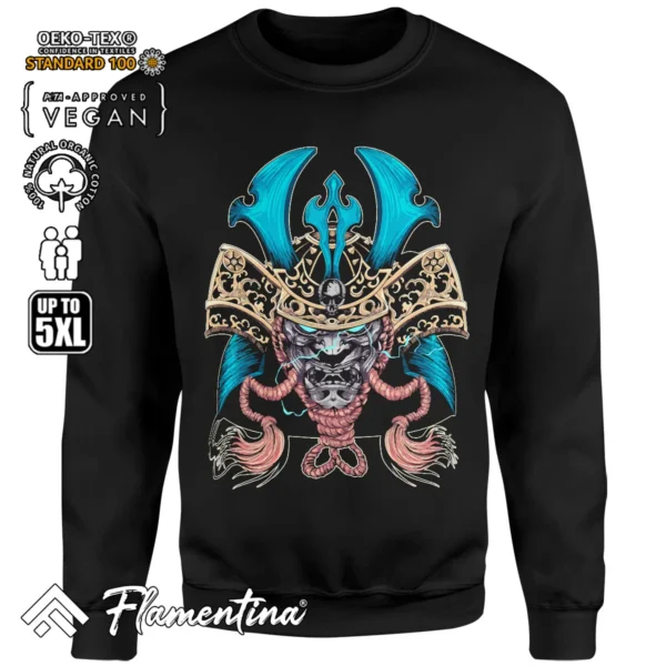 Samurai Oni Mask Sweatshirt Hoodie - Image 4